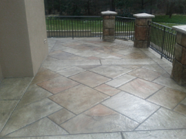 Stamped concrete patio outside a golf country club in Kalamazoo, Michigan.