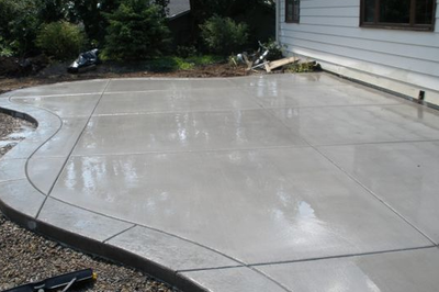 Smooth finished concrete patio in a home in Kalamazoo.