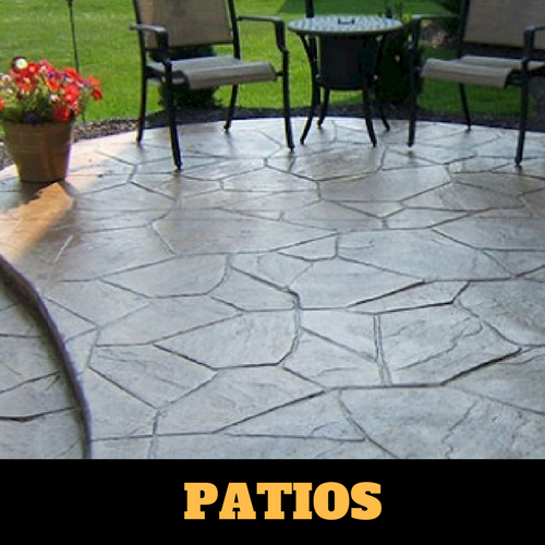 Residential patio in Portage, Michigan with a stamped finish.
