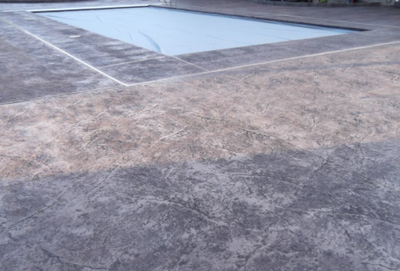 Decorative concrete of a pool deck in Kalamazoo.